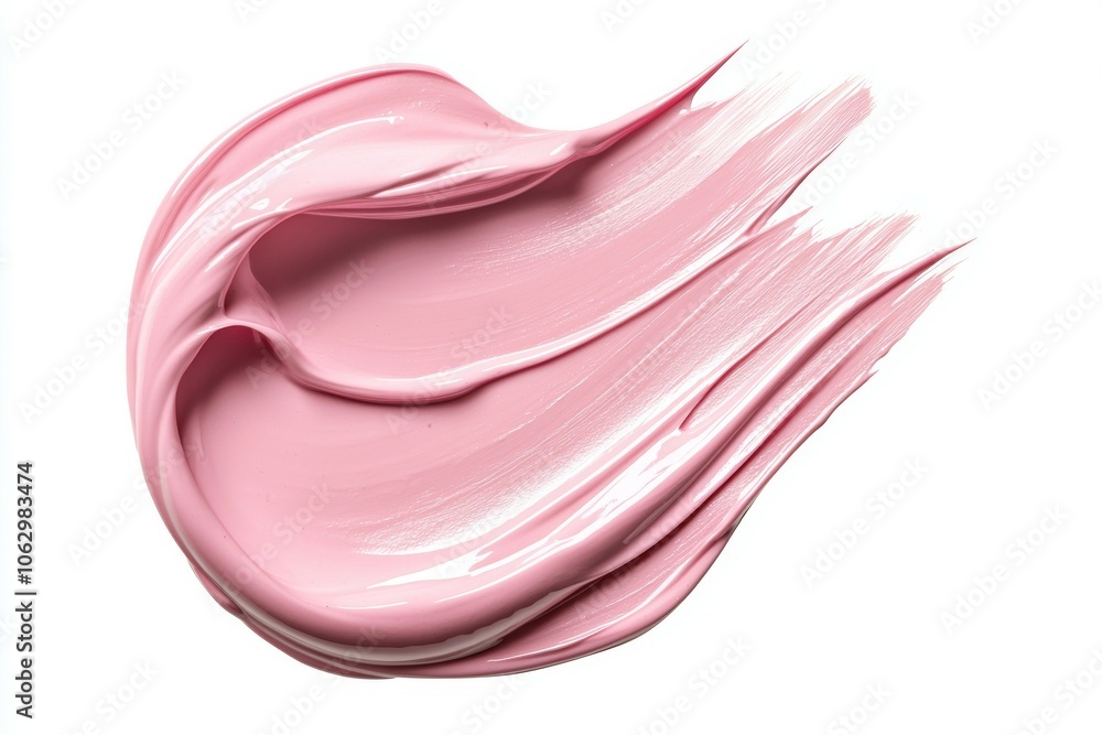 A pink blob of makeup is shown on a white background A pink blob of makeup is shown on a white background