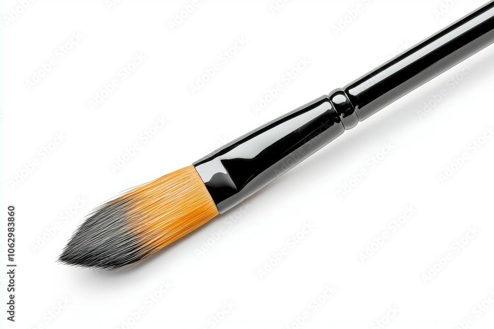 A brush with a black handle and orange bristles A brush with a black handle and orange bristles
