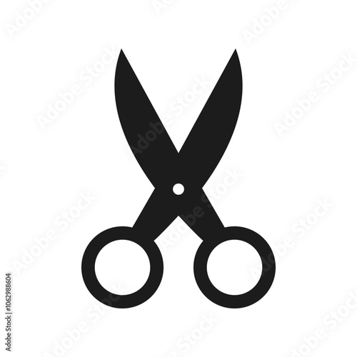 Scissors flat silhouette icon isolated vector illustration