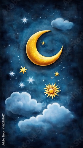 Wallpaper Mural Explore celestial motifs of the sun, moon, and stars in stunning visual art Torontodigital.ca