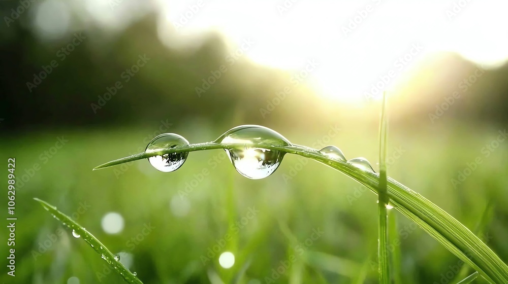 Isolated dew droplet on thin grass blade, high contrast, blurred background, nature s simplicity, fresh morning feel Isolated dew droplet on thin grass blade, high contrast, blurred background, nature s simplicity, fresh morning feel