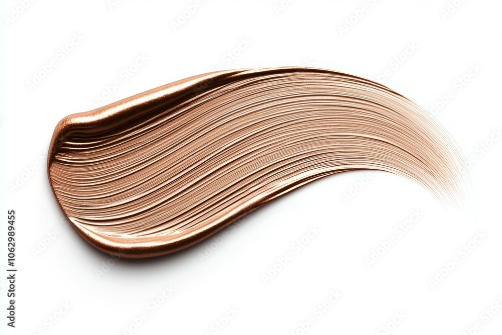A brush stroke of brown makeup on a white background A brush stroke of brown makeup on a white background