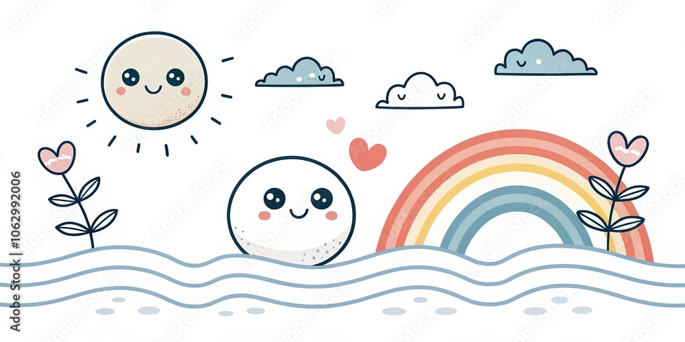 minimalist cute cartoon plain white background minimalist cute cartoon plain white background