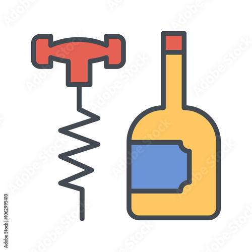 Wine Corkscrew Vector Icon