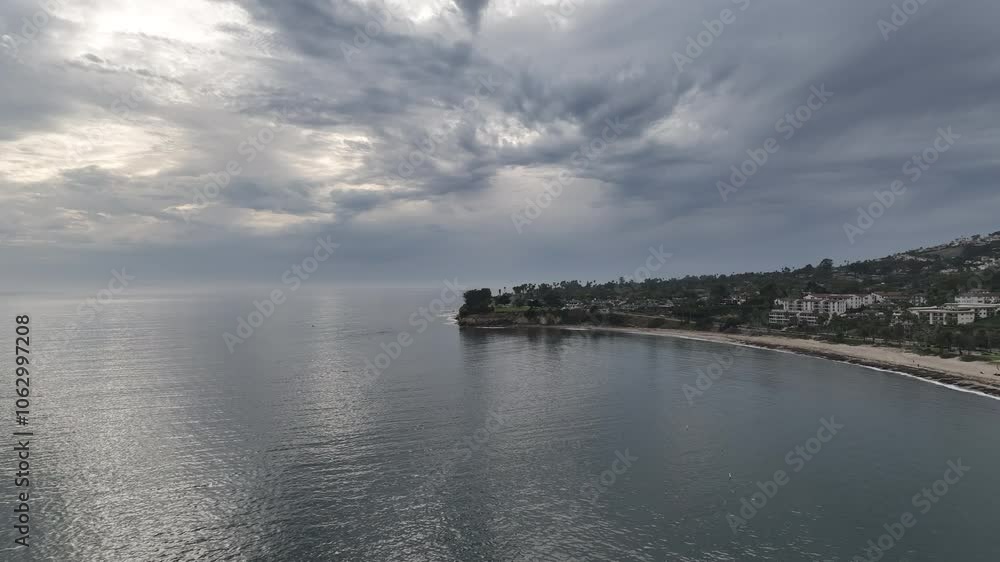 Santa Barbara California on a cloudy day. View of the ocean. Santa Barbara California on a cloudy day. View of the ocean.