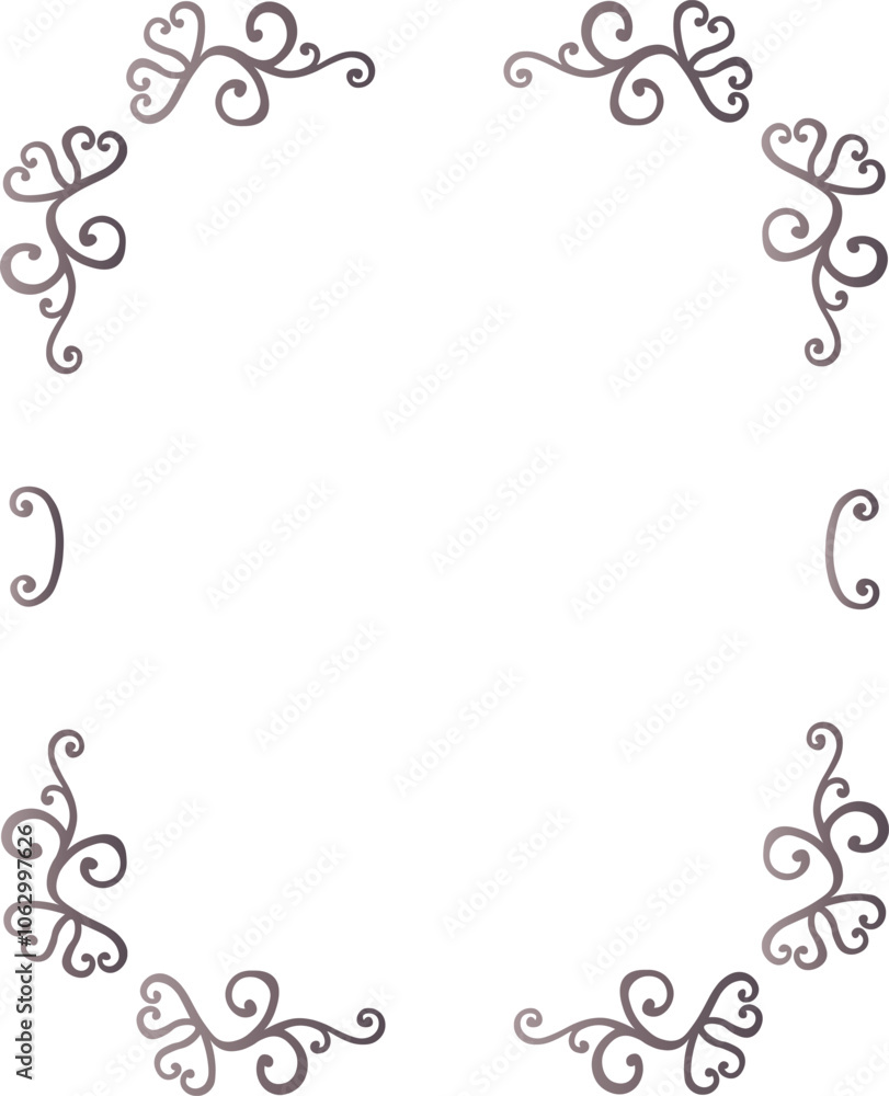 Simple illustration of a frame with sepia heart motif Simple illustration of a frame with sepia heart motif