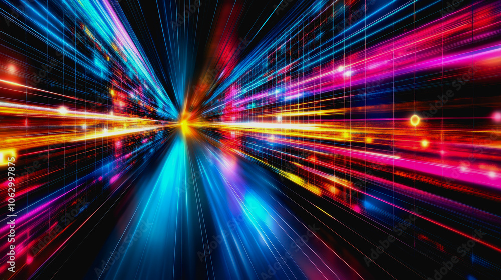 Explore a vibrant abstract digital artwork featuring geometric blocks and dynamic lines, showcasing an explosion of colors and light in a futuristic design. Explore a vibrant abstract digital artwork featuring geometric blocks and dynamic lines, showcasing an explosion of colors and light in a futuristic design.