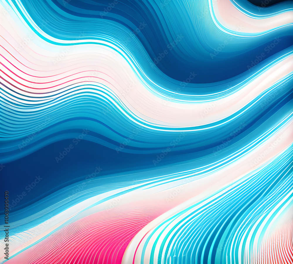 Fototapeta premium Blue and colorful wavy dynamic motion graphics. light motion shape curve. wavy banner template. background texture, neat cracks, 8k quality. generative ai 