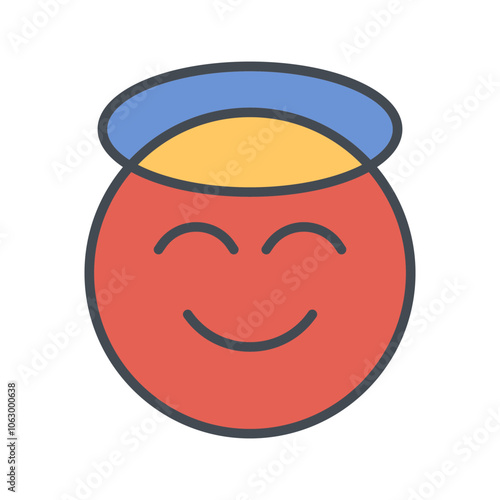 Smiling Face with Halo Vector Icon