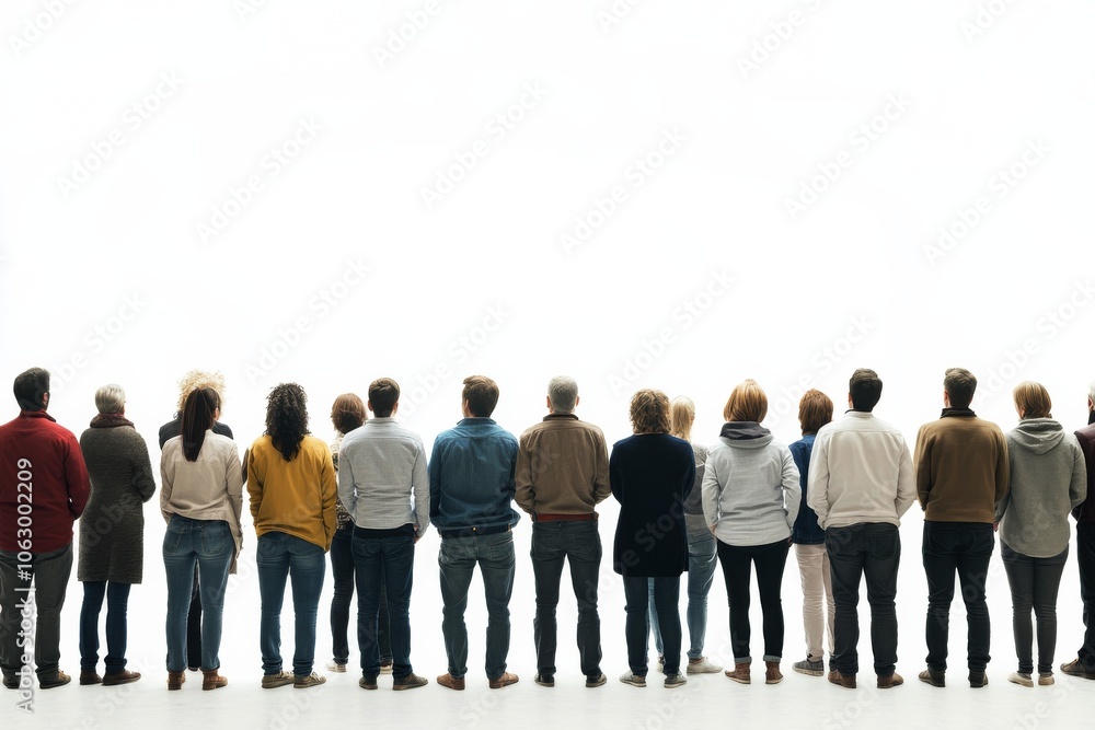 A large crowd of people together, isolated on a white background space. A large crowd of people together, isolated on a white background space.