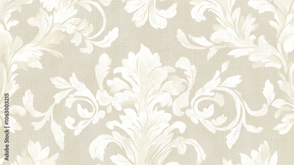 A minimalist and modern pattern, featuring a simple floral motif on a textured linen background. A minimalist and modern pattern, featuring a simple floral motif on a textured linen background.