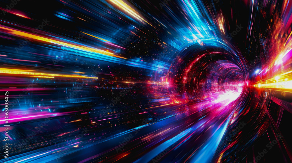 Explore a mesmerizing futuristic scene with glowing neon lights creating a vibrant digital interface. This high-energy image captures the essence of speed and motion in a stunning abstract design. Explore a mesmerizing futuristic scene with glowing neon lights creating a vibrant digital interface. This high-energy image captures the essence of speed and motion in a stunning abstract design.