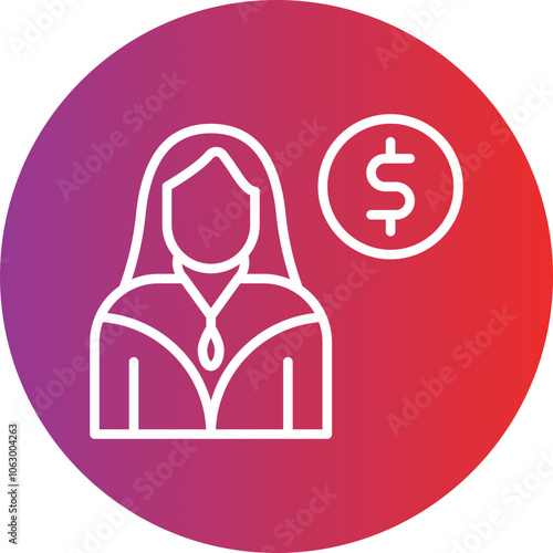 Female Croupier icon style