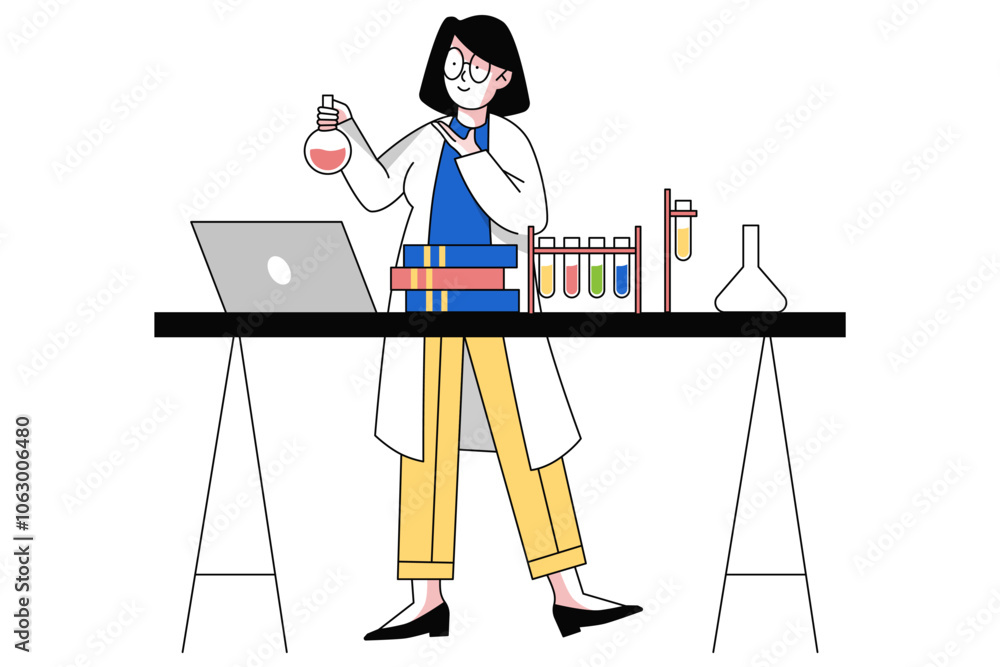 Female Scientist Illustration Female Scientist Illustration