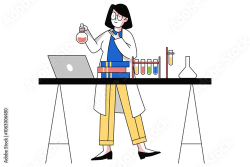 Female Scientist Illustration