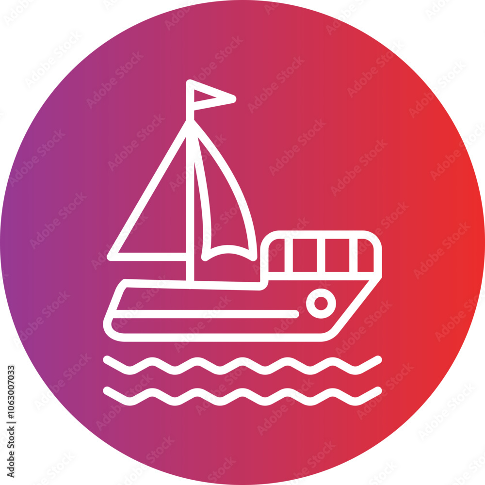 Sailing icon style Sailing icon style