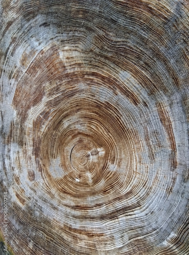 Fototapeta premium 大木の切り株の断面