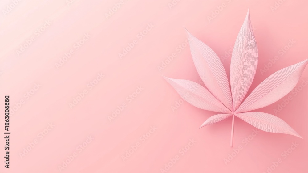 Fototapeta premium Contemporary Pastel Cannabis Leaf Art