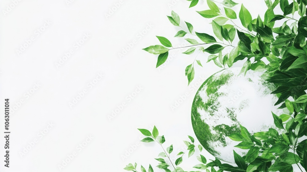 Green Leaves Surrounding Earth in Natural Environment Green Leaves Surrounding Earth in Natural Environment