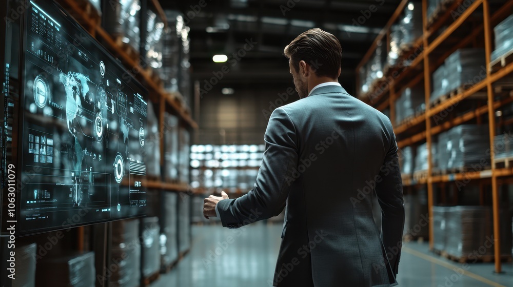 The Businessman in Warehouse Environment The Businessman in Warehouse Environment