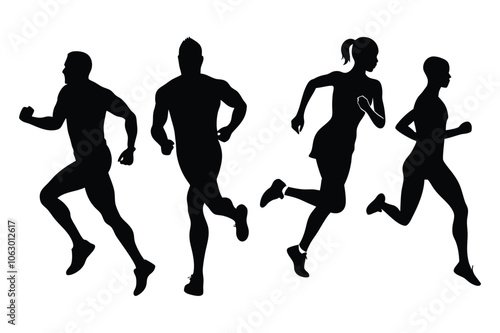 Running People Silhouettes Vector – Sport and Fitness