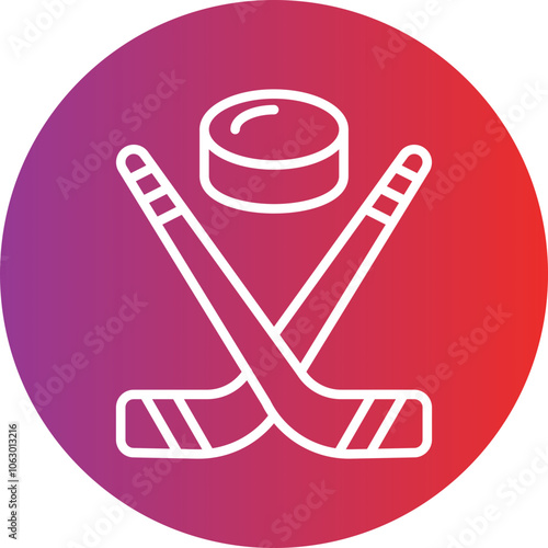 Canvas Print Ice Hockey icon style