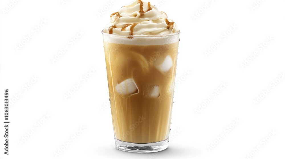 Creamy Iced Coffee with Whipped Topping and Caramel Creamy Iced Coffee with Whipped Topping and Caramel