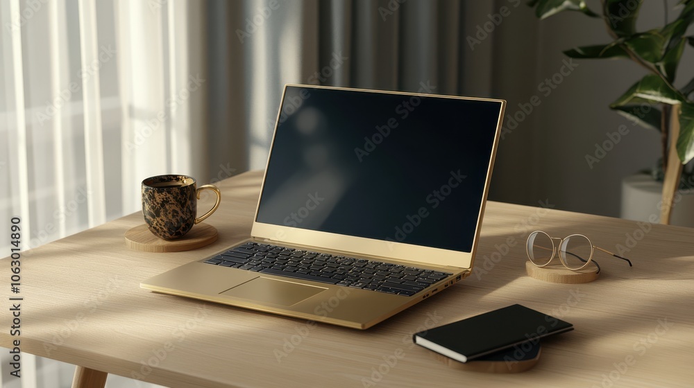 Fototapeta premium The Modern Laptop on Desk