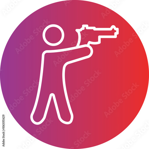 Shooting in standing position icon style