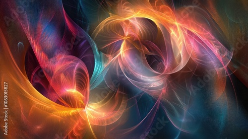 Vibrant Abstract Swirls of Color and Light