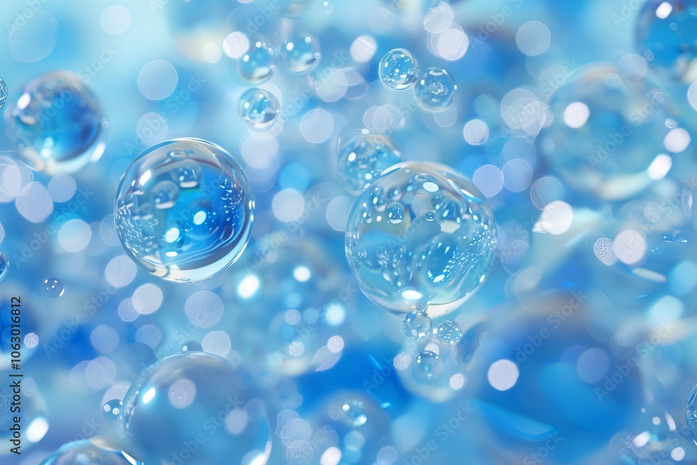 Abstract blue water bubbles and bokeh light background. Concept of blue Monday Abstract blue water bubbles and bokeh light background. Concept of blue Monday