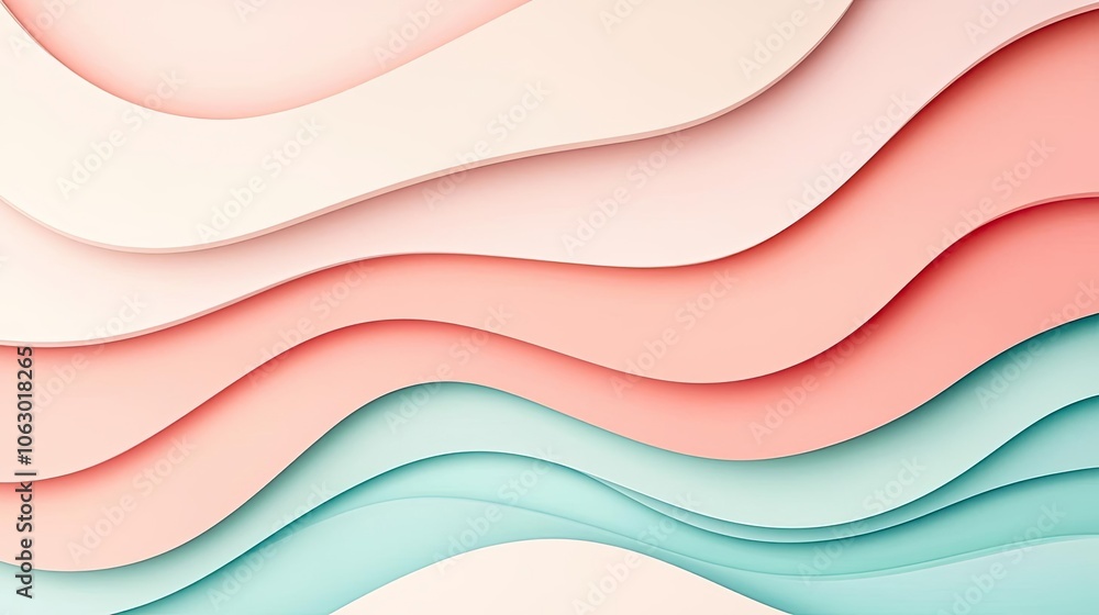 Abstract layered paper design with soft colors and flowing shapes. Abstract layered paper design with soft colors and flowing shapes.