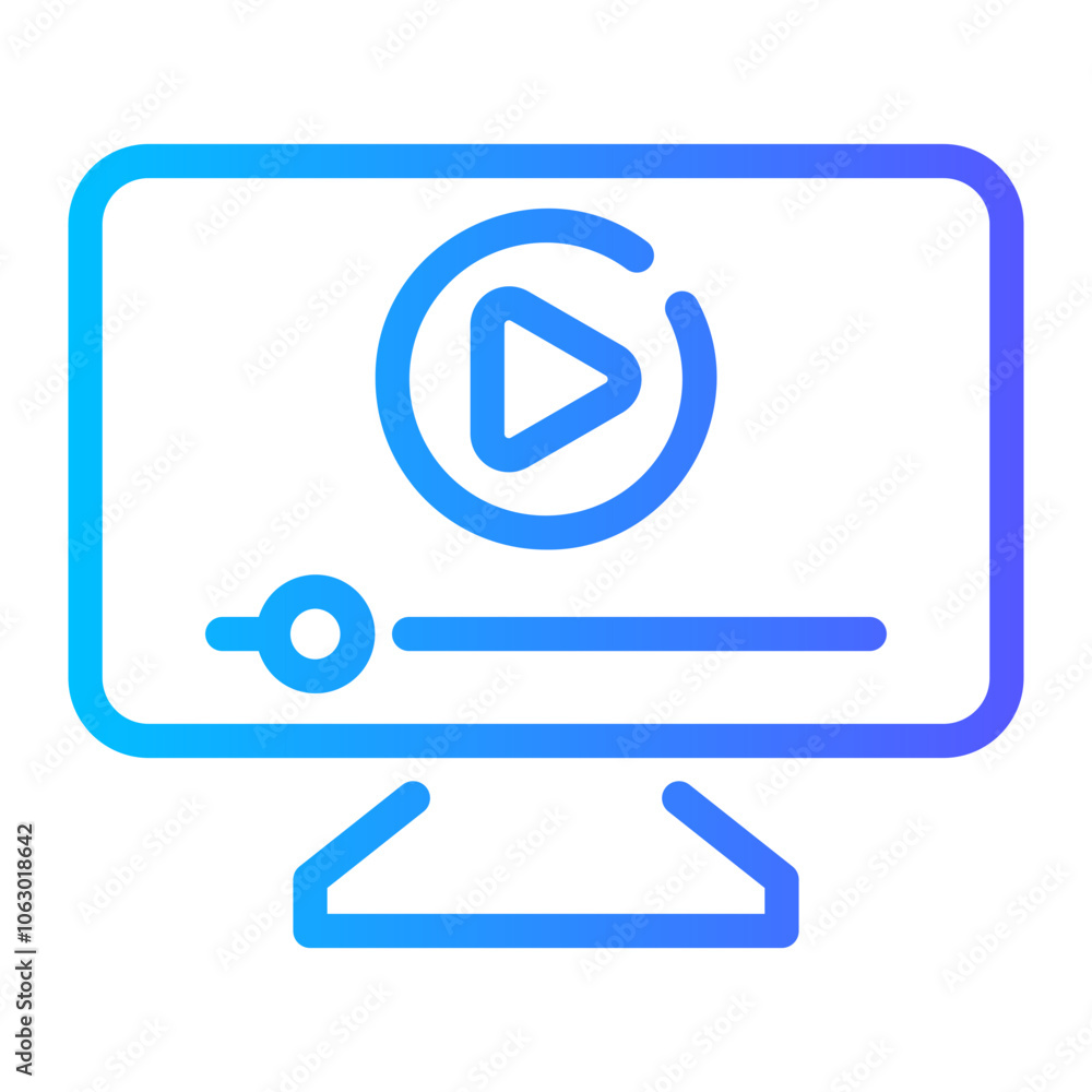 video player Line Gradient Icon video player Line Gradient Icon