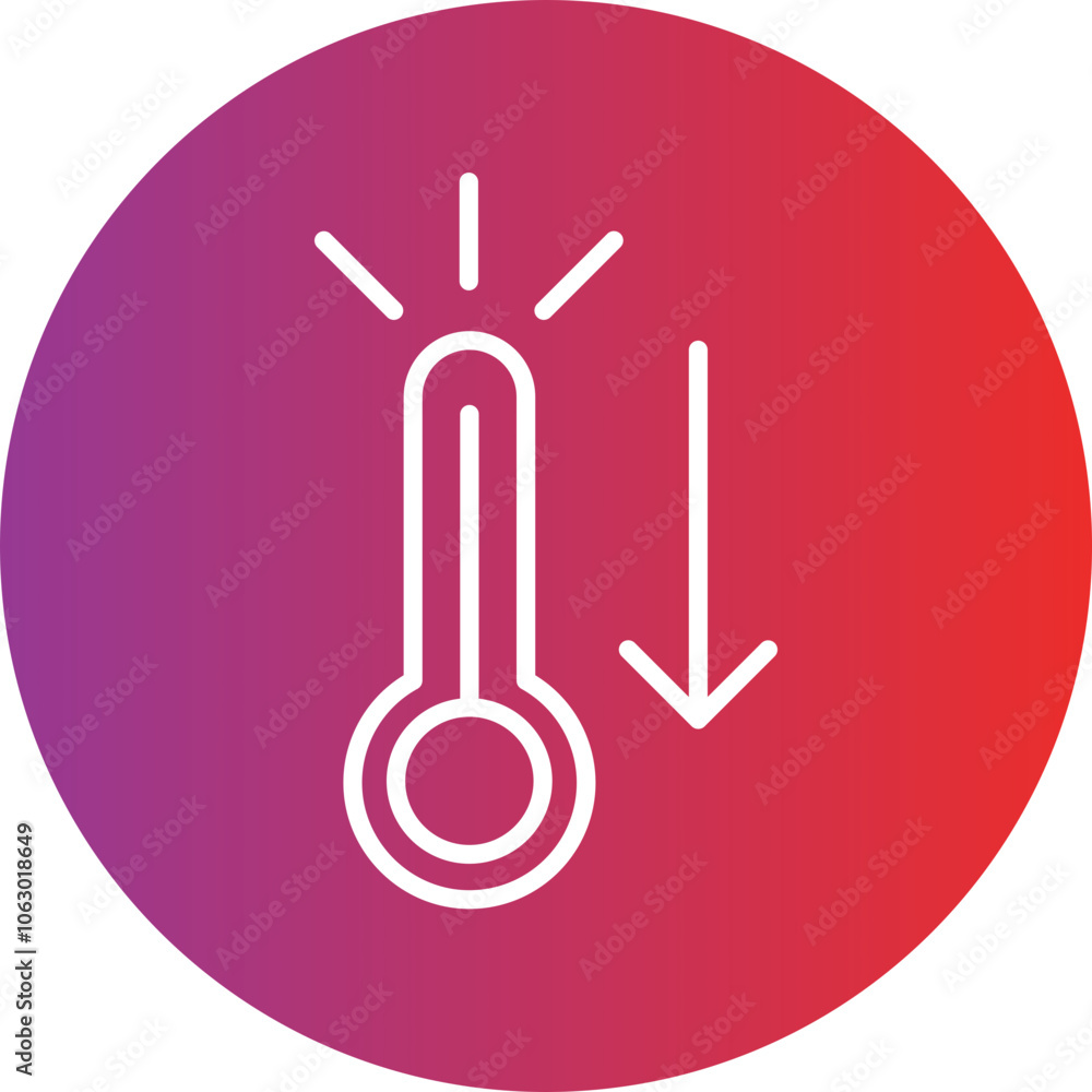 Temperature Decrease icon style Temperature Decrease icon style