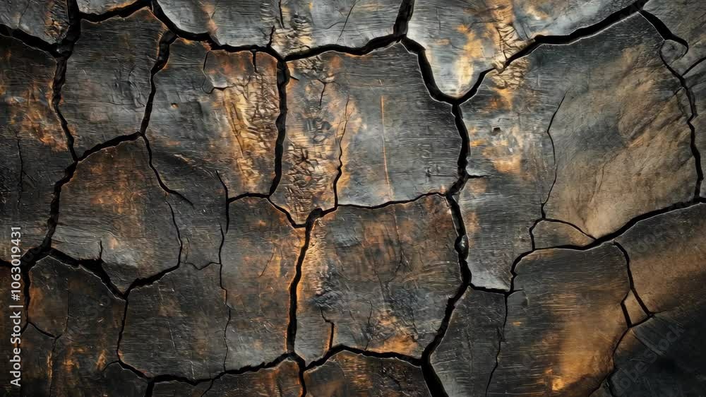 Cracked and weathered wood shows the effects of time and nature Cracked and weathered wood shows the effects of time and nature