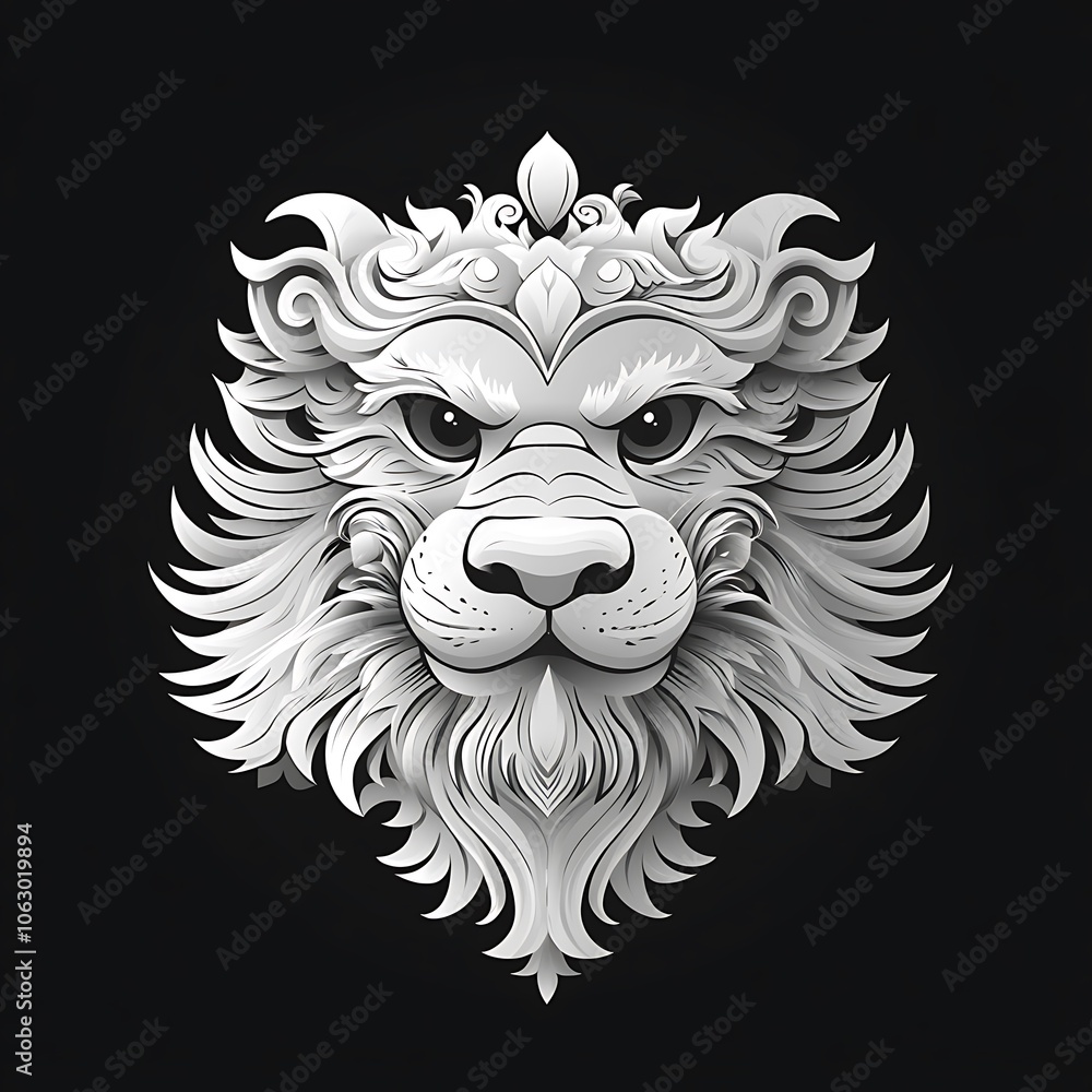 Obraz premium Majestic barong face of Balinese tradition