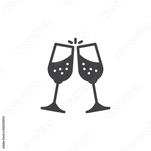 Clinking glasses vector icon