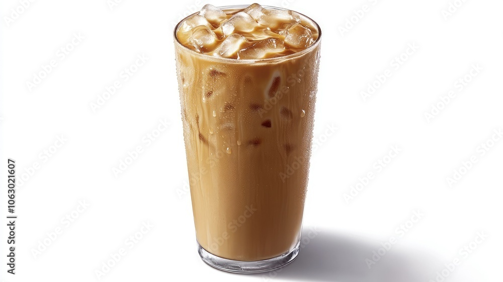 Refreshing Iced Coffee Beverage in Glass Refreshing Iced Coffee Beverage in Glass