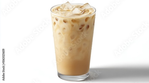 Refreshing Iced Coffee in a Glass with Ice Cubes