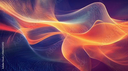 Abstract Flowing Waves with Glowing Colors