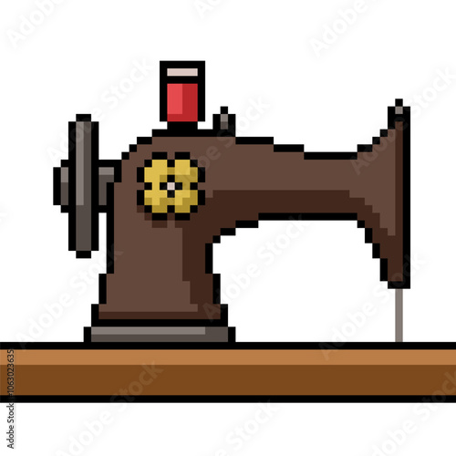 pixel art of old sewing machine