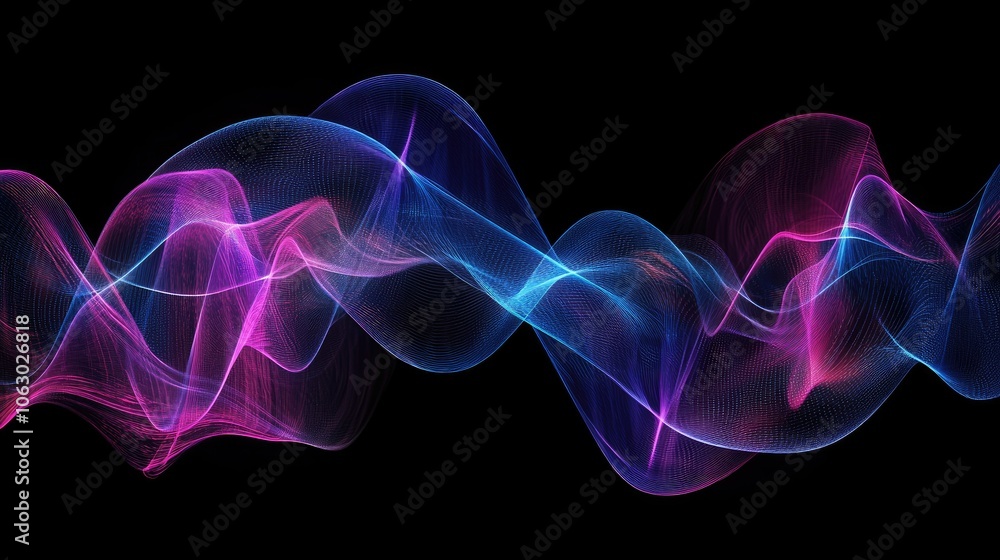 Colorful Abstract Wave Patterns on Dark Background Colorful Abstract Wave Patterns on Dark Background