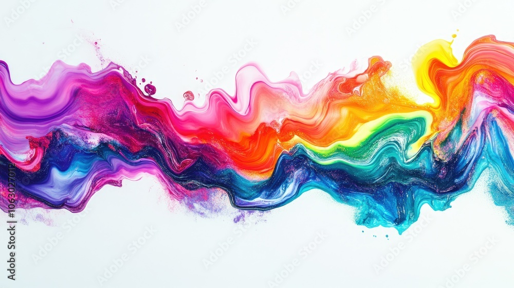 Vibrant Abstract Waves of Colorful Fluid Art Vibrant Abstract Waves of Colorful Fluid Art