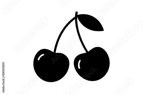 Cherry icon, Cherry icon set. Cherry sign. cherries symbol vector, cherry line icon, vector fruit illustration, fresh healthy sweet cherries symbol, Simple Isolated cherries Icon on white.