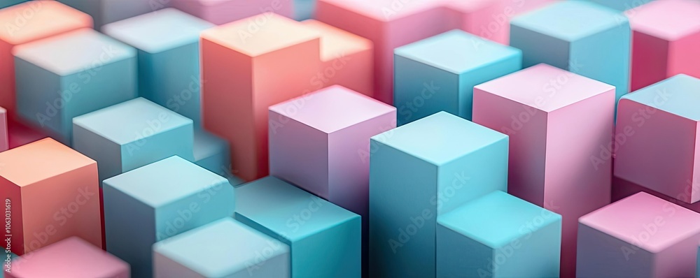 Colorful stacked cubes in pastel shades, creating a vibrant pattern. Colorful stacked cubes in pastel shades, creating a vibrant pattern.