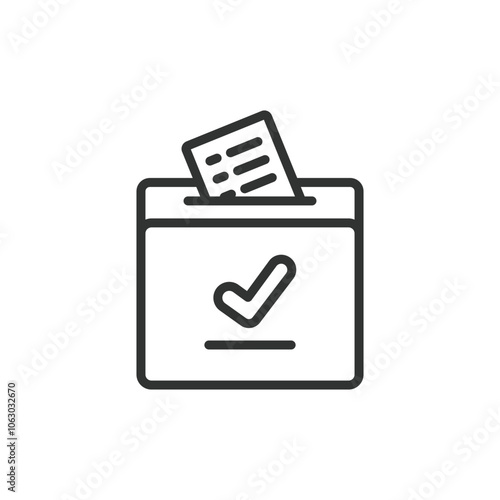Ballot boxes, voting urn, icon in line design. Ballot, box, voting, urn, election, democracy, vote on white background vector. Ballot boxes, voting urn editable stroke icon