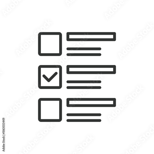 Vote list, icon in line design. Vote, list, registration, ballots, selection, candidates, voters on white background vector. Vote list editable stroke icon