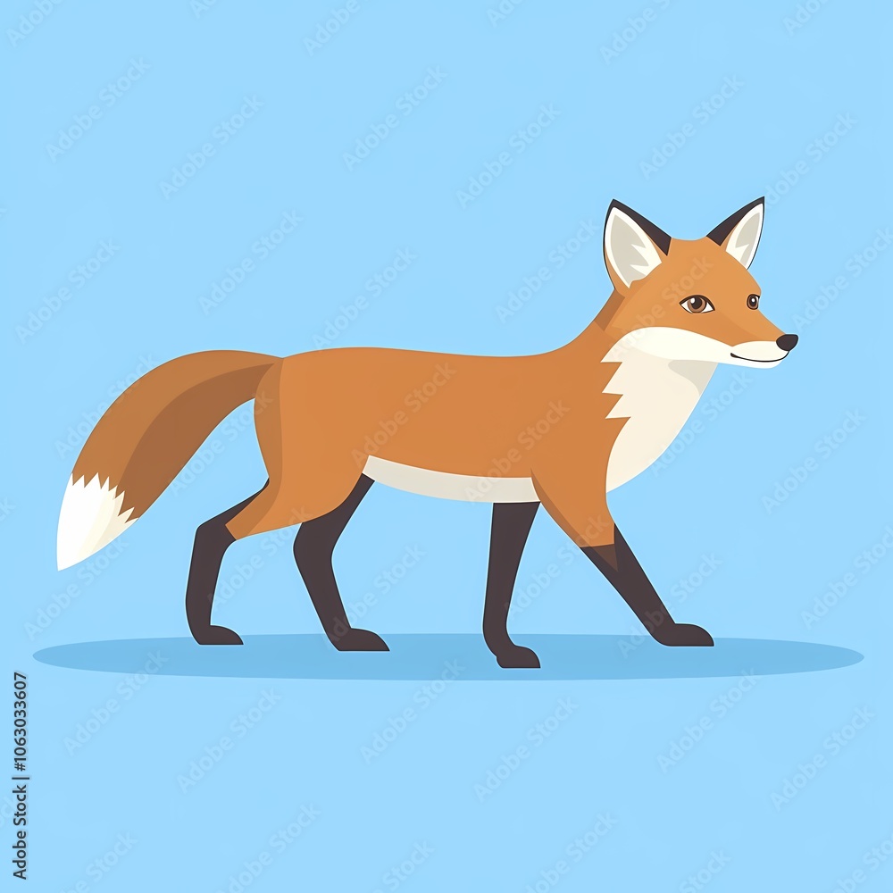 Fototapeta premium Flat Modern Fox Logo Design - Vector Icon Illustration