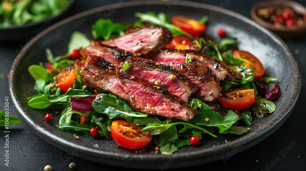 Smoked duck meat salad with natural fresh ingredients Smoked duck meat salad with natural fresh ingredients
