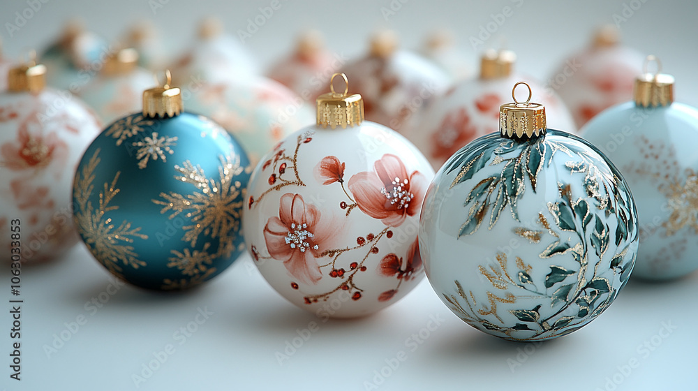 Colored Christmas toys on a white background Colored Christmas toys on a white background